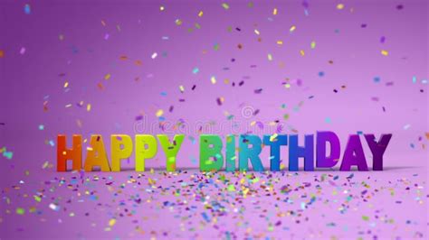 Happy Birthday Text Greeting Card Party Celebration Stock Footage