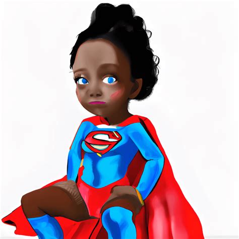 Cute Little Black Girl Smiling Superwoman · Creative Fabrica