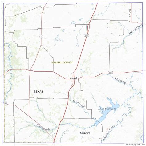 Topographic Map Of Haskell County Texas Texas