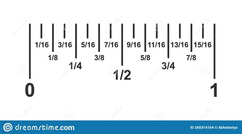Inch Divided Into 16 Fractions Part Of Typical Imperial Inch Ruler