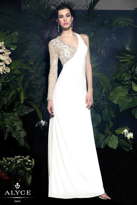 This Elegant One Sleeve Gown By Claudine Is A Definite Show Stopper