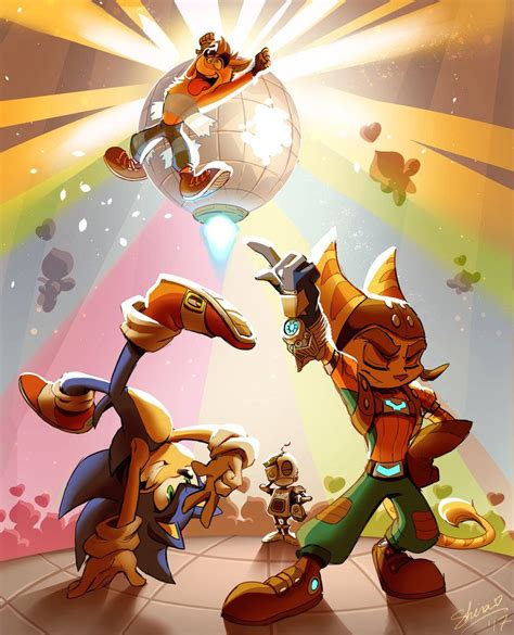 sonic x ratchet and clank x crash let`s dance by shira hedgie sonic crash bandicoot