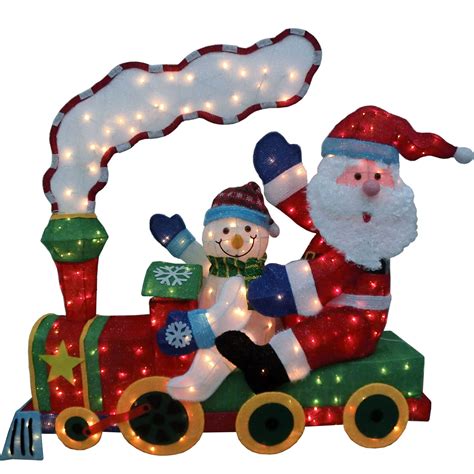Outdoor Christmas Tinsel Train Decoration