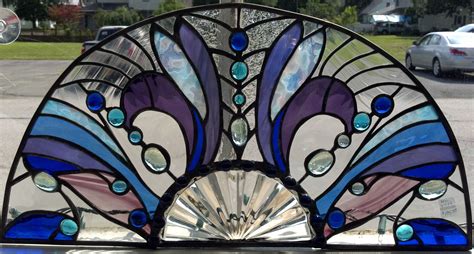 Half Round Stained Glass Panel Window Stained Mosaic Stained