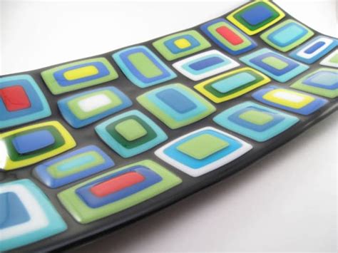 Fused Glass Stacked Plate Planning To Be Random Glass Art By Margot