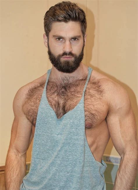 Shirtless Male Muscular Thighs Hairy Chest Beard Masculine Hunk Photo Sexiz Pix