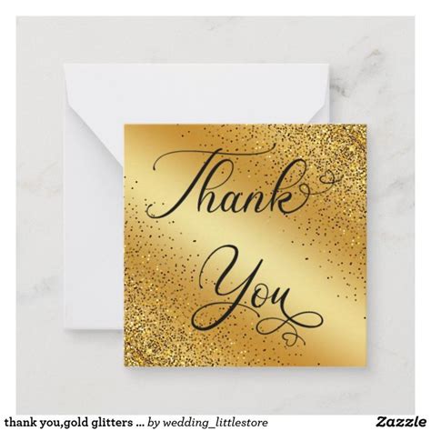 Thank Youmodern Calligraphy Gold Glitters Note Card