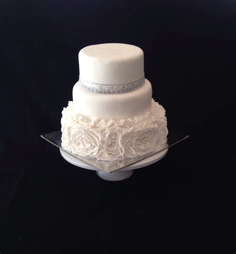 Ruffled Rose Wedding Cake Made By Tannicakes On Fb Wedding Cake Roses