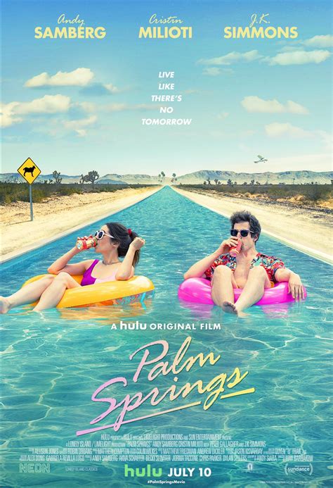 Poster For Romantic Comedy Palm Springs Starring Andy Samberg Cristin Milioti And Jk