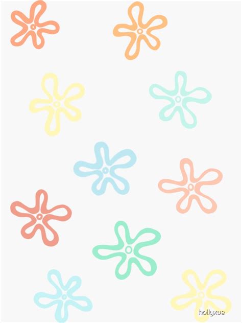 Spongebob Flowers Sticker For Sale By Hollyxue Redbubble