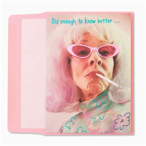 Funny Birthday Cards For Old Ladies Smoking Lady Funny Birthday Cards