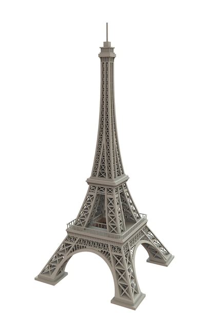 Premium Photo White Eiffel Tower On White Background 3d Rendering