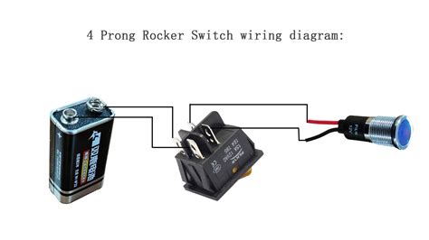 Filn V A Yellow LED Prong Rocker Switch