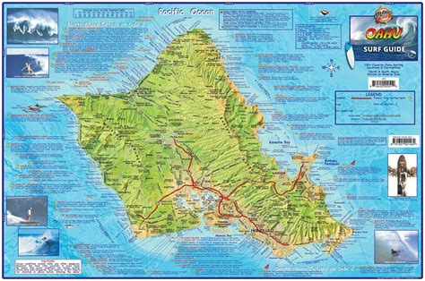 Oahu North Shore Surf Map Poster Frankos Maps