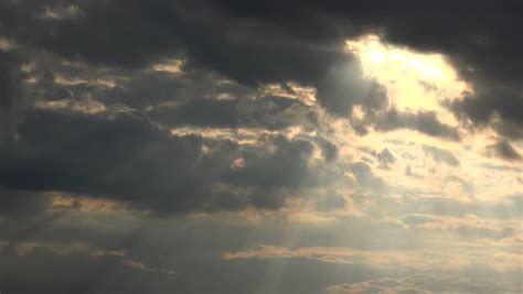 Sun Rays Breaking Dark Clouds Stock Footage Video 100