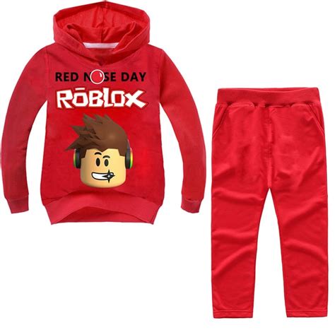 2019 Roblox Hoodies Shirt For Boys Sweatshirt Red Noze Day Costume