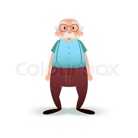 Funny Cartoon Old Man Character Stock Vector