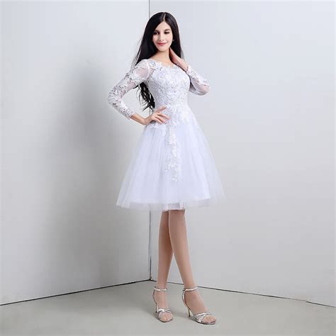 Buy White Short Wedding Dress A Line Lace