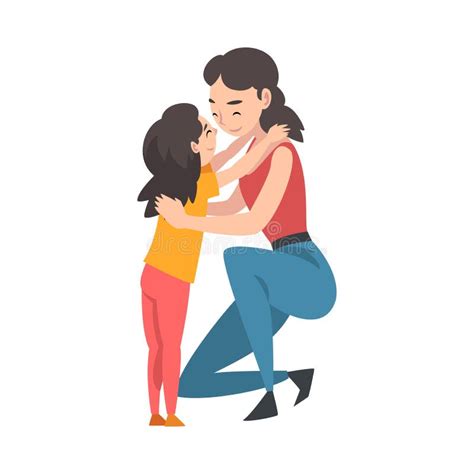 mom and son s hugs cartoon vector illustration stock vector illustration of happiness icon