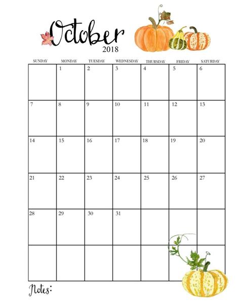 Floral October 2018 Wall Calendar October Calendar October Calendar