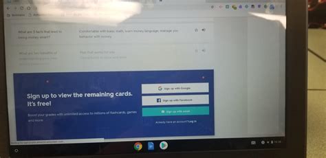 Quizlet requires you to login or sign up in order to read flashcards