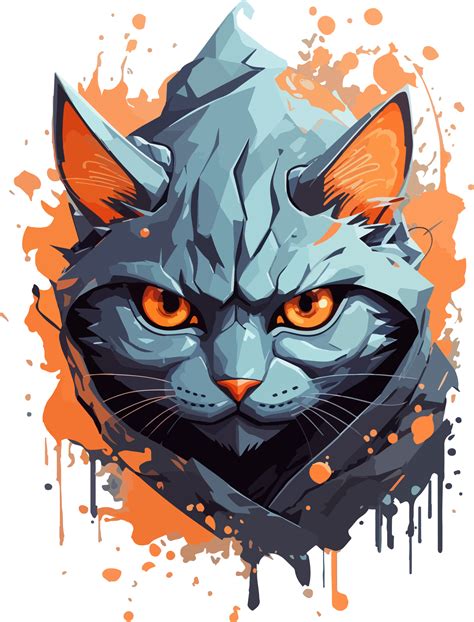 Cat Ninja T Shirt Design AI Generative 29801128 PNG