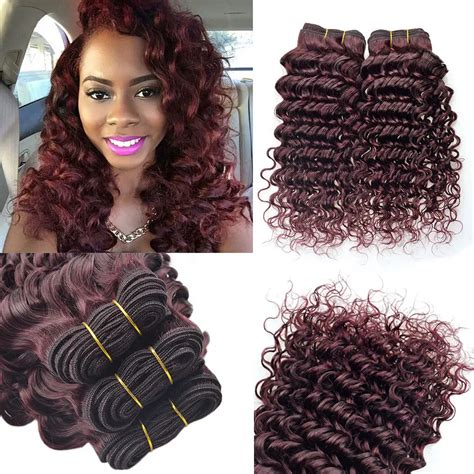 7a Unprocessed Virgin Hair Burgundy Brazilian Deep Wave 4 Bundles 99j