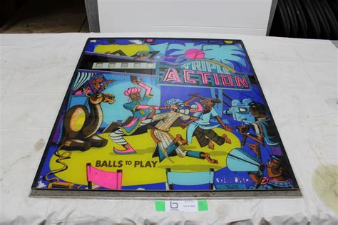 Williams Triple Action Pinball Backglass Used