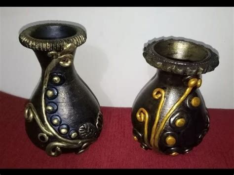 Let's decorate the pens in a creative way! How to Decorate Flower Pot with Clay Shilpkar - YouTube
