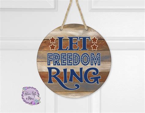 Let Freedom Ring Digital Download Round Door Wall Hanger Etsy