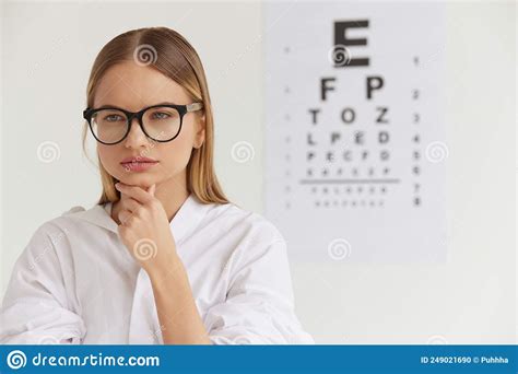 Visual Health Female With Beautiful Face At Ophthalmologist Office