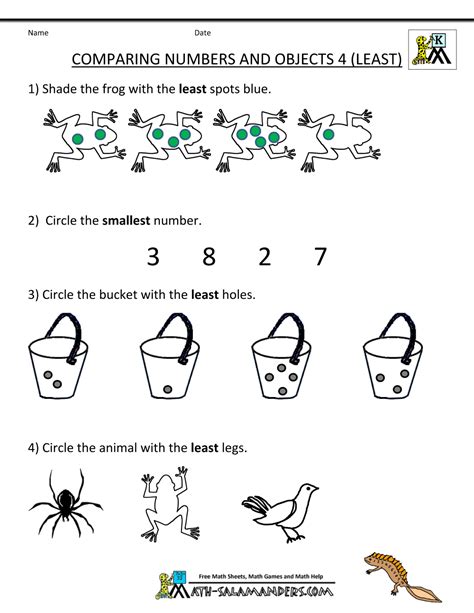 As outlined above, the kindergarten math worksheets on this page have been designed with american. Kindergarten Math Worksheets Comparing Numbers and Size