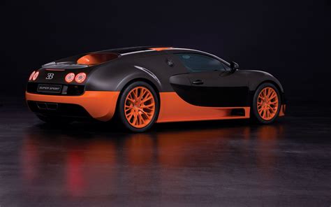 Blank And Orange Bugatti Veyron Super Sport Wallpapers Hd