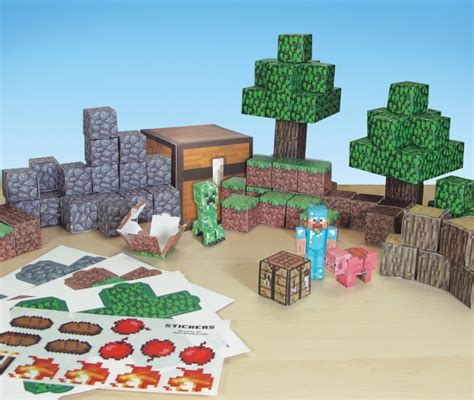 Minecraft Papercraft Overworld Papercraft Minecraft Figure Set Hostile