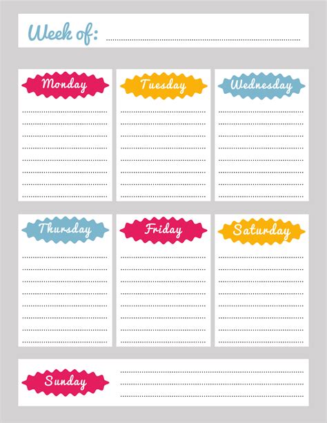 Weekly Planner Printables Pack 7 Layouts A4 Letter Etsy Weekly Planner