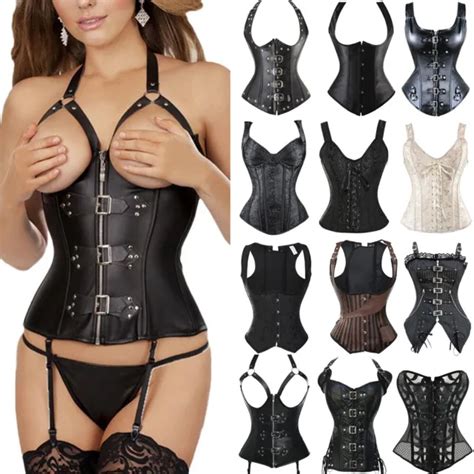 Sexy Bustier Underbust Corset Lace Up Womens Boned Top Steampunk Basque