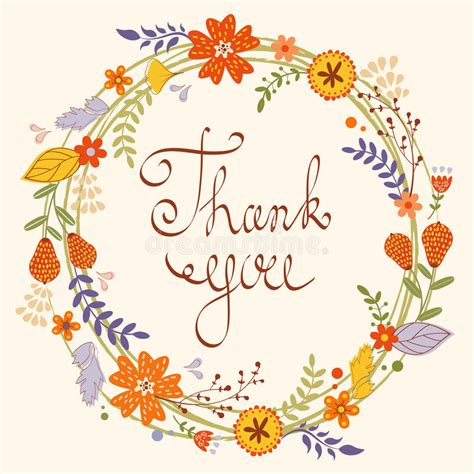 Beautiful Thank You Card Stock Vector Illustration Of