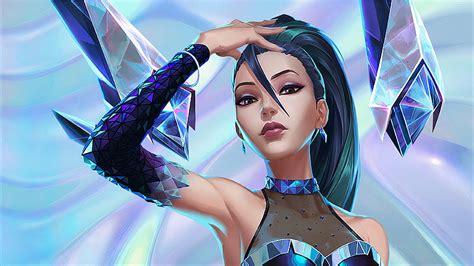 4k Free Download Video Game League Of Legends Blue Hair Girl K Pop K Da Kai Sa League