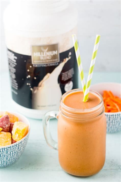 Creamy Tropical Carrot Protein Smoothie Giveaway Hungry Hobby