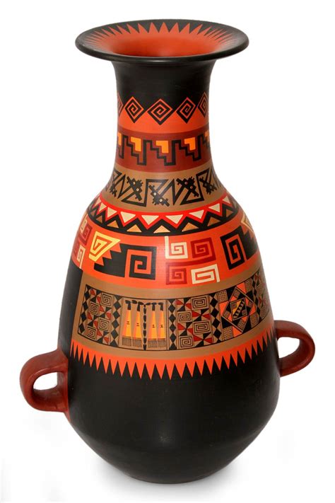Unique Cuzco Ceramic Decorative Vase Inca Aesthetic Novica