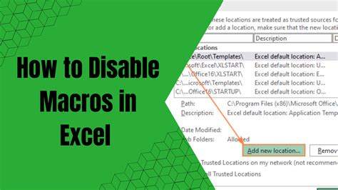 How To Disable Macros In Excel Earn Excel