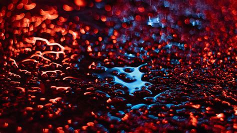 Download Wallpaper 3840x2160 Liquid Glare Bokeh Red Macro Blur 4k