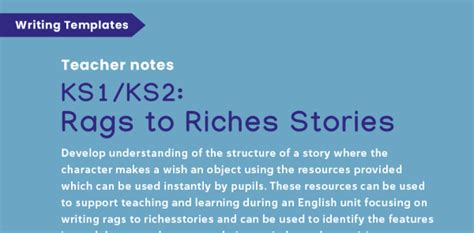 Ks1 And Ks2 Writing Templates Rags To Riches Stories Plazoom