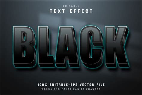 Black 3d Text Effect Editable Graphic By Aglonemadesign · Creative Fabrica