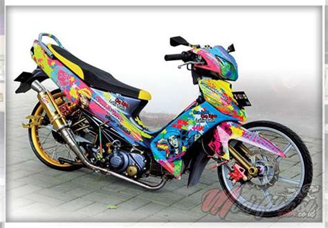 Modifikasi motor trail rangka rakitan bebek standar blade revo. Gambar-Modifikasi-Motor-Vega-R-Ekstrim - Cover Super