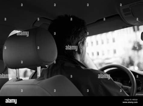 A Man Driving A Car Stock Photo Alamy