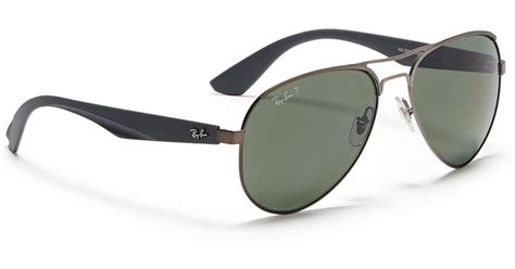 Ray Ban Titanium Frame Plastic Temple Aviator Sunglasses In Greymetallic Gray For Men Lyst