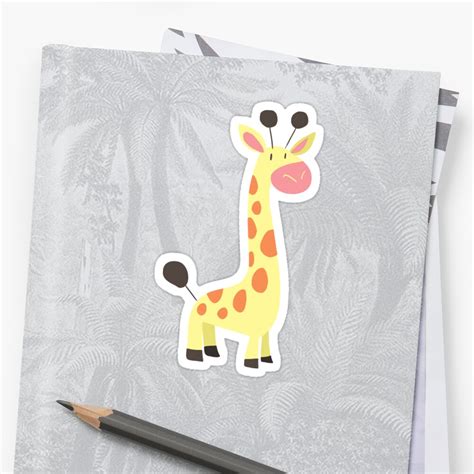 Cute Giraffe Sticker By Saradaboru Redbubble