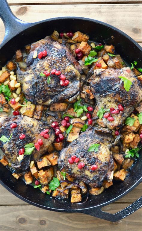 Festive pomegranate couscous salad is as flavorful as it is colorful. Pomegranate Chicken and Sweet Potatoes - Measuring Cups ...