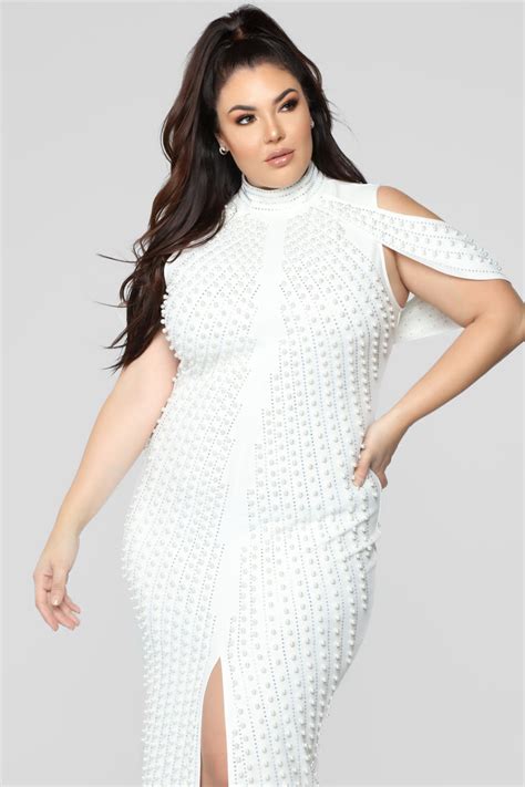 Look Beyond The Pearls Dress White Luxe Fashion Nova